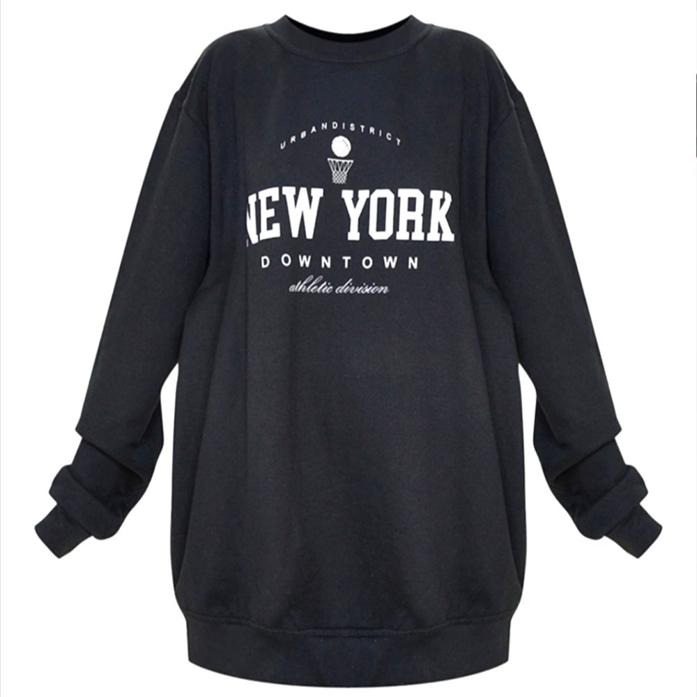 BNWT PrettyLittleThing Black New York Sweatshirt